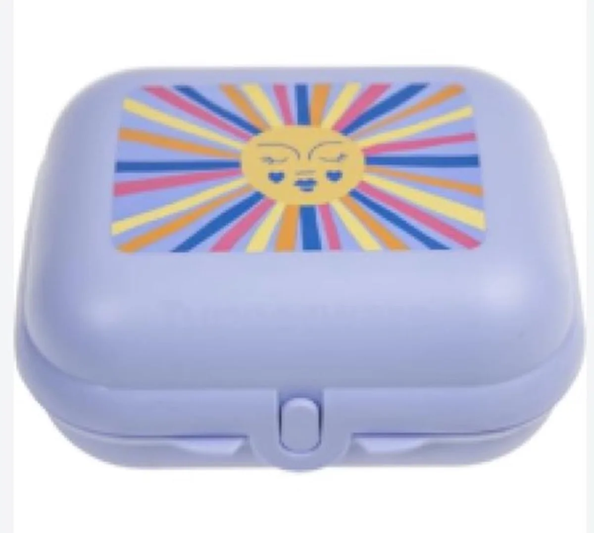 sandwichdoos Opbergdoos lunchbox Vierkant met scharnier en slotje, clipdoosje (14 cm x 11 cm x 7,5 cm) van Tupperware in Blauw – productfoto