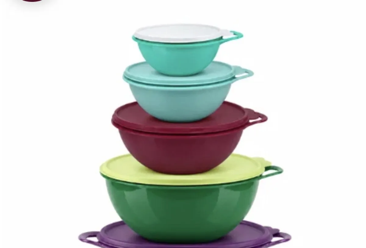 set 4 super kommen van Tupperware in Paars, Groen – productfoto