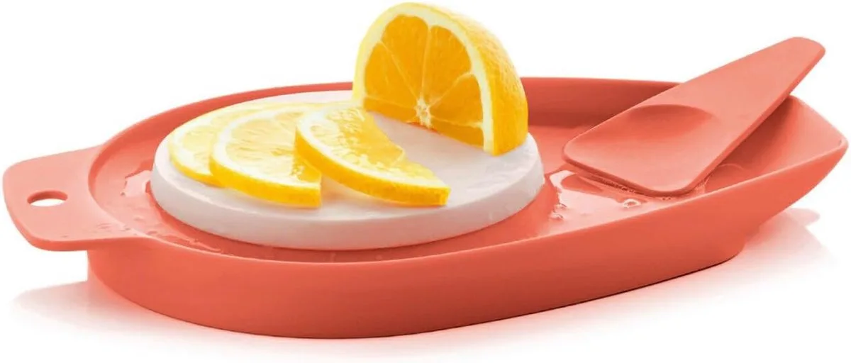 Snijplank met spatel, dappere, roestrood fra Tupperware i Lyserød – produktbillede