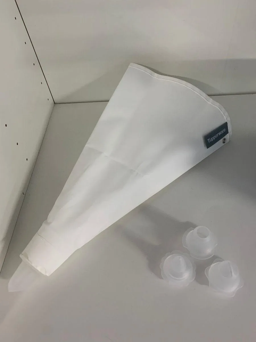Spuitzak/Garneerzak van Tupperware in Wit-blauw – productfoto