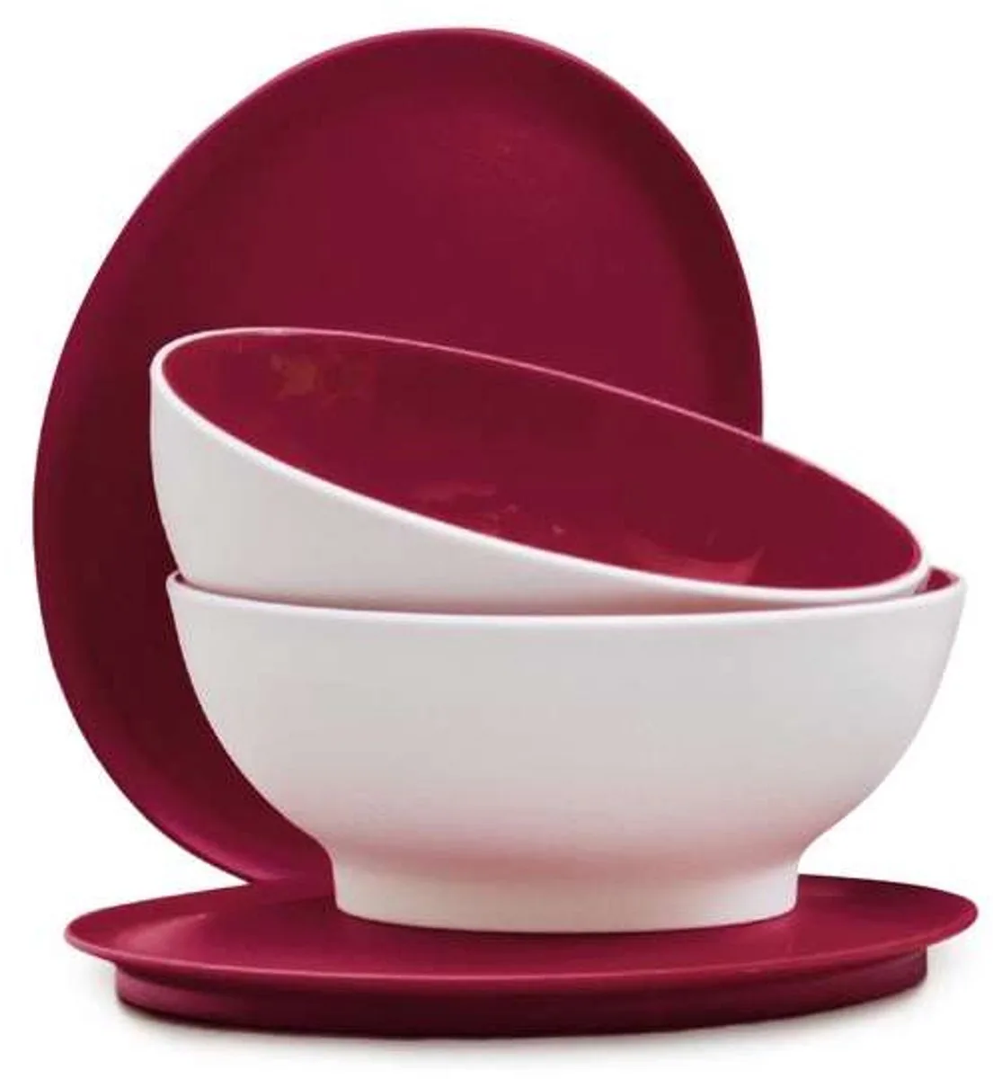 Tupperware 2 Allegra kommen 2x275ml van Tupperware in Wit Rood – productfoto