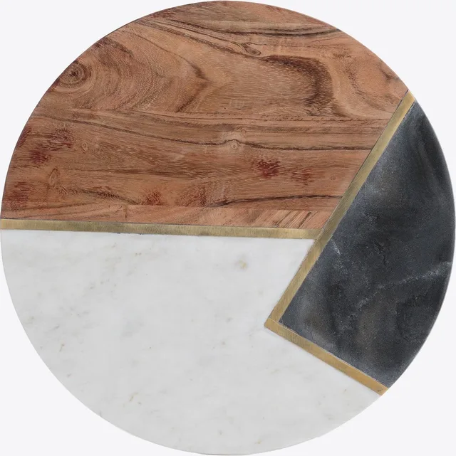 Elements Serveerplank uit Acaciahout, Marmer en Steen 30cm