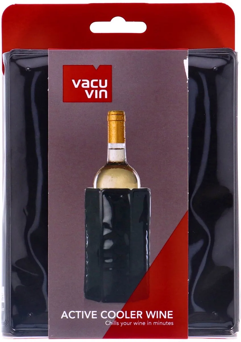 Active Cooler Wine Sleeve | Wijnkoeler van Vacu Vin in Zwart – productfoto