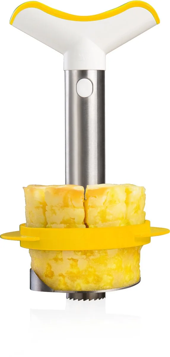 Ananassnijder Deluxe – Ananas Schiller, Ontkerner en Snijder – RVS – Inclusief Partjessnijder
