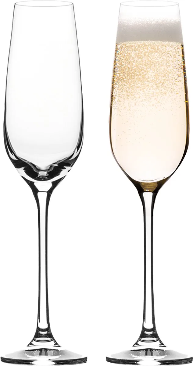 Champagneglazen - Prosecco Glazen - Champagneflutes - 2 stuks - Kristalglas van Vacu Vin in Transparant – productfoto