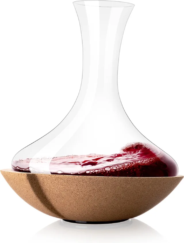 Swirling Decanteerkaraf 1 Liter – Kristalglas – Met Draaibare Kurken Voet – Wijnkaraf voor Rode en Witte Wijn