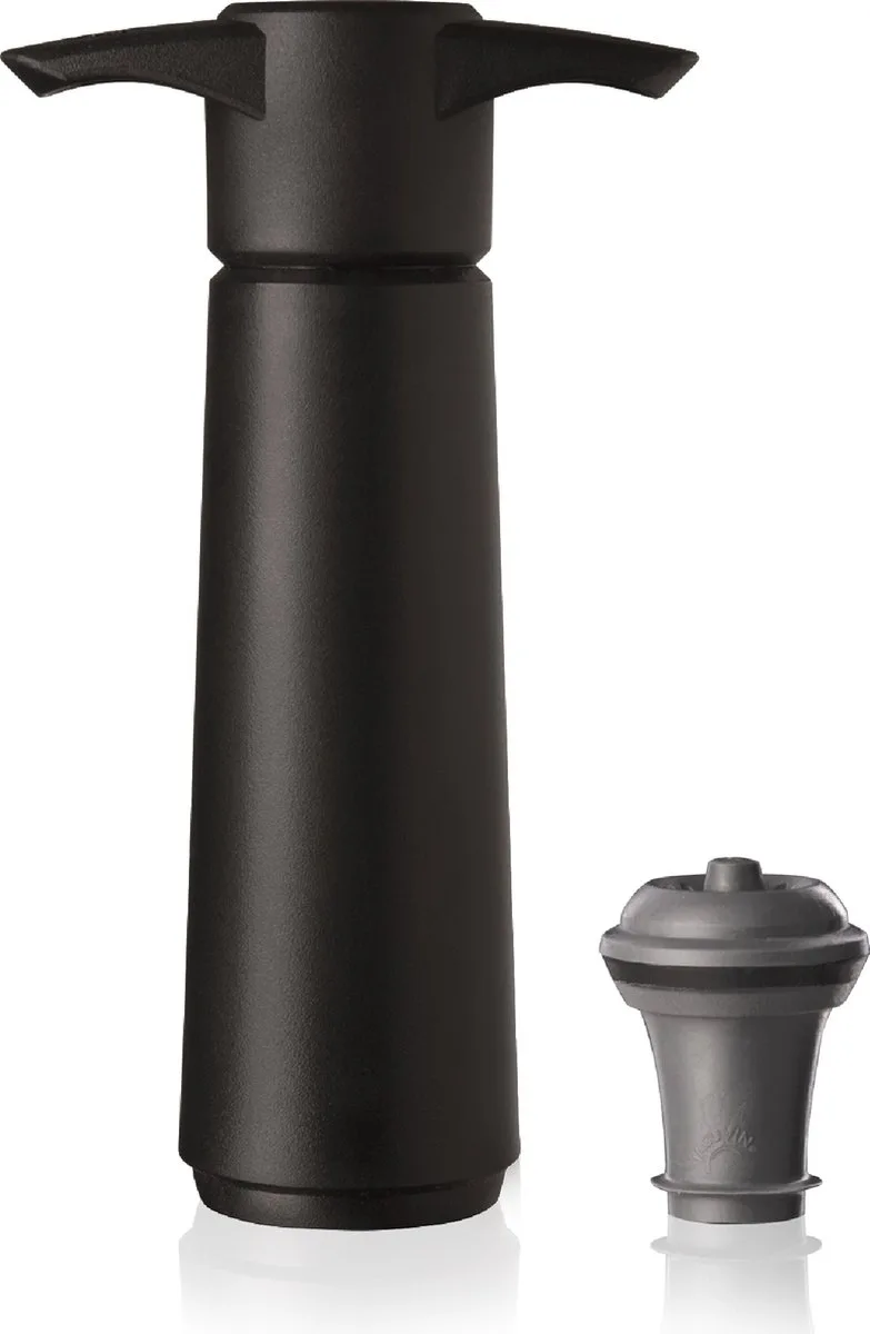 Wine Saver Zwart | Vacuüm Wijnpomp | 1 Vacuum Wine Stopper van Vacu Vin in Zwart, Grijs – productfoto