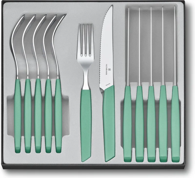 Bestekset Swiss Modern - 12-delig - Pastel - RVS/PP by Victorinox in Green – product photo