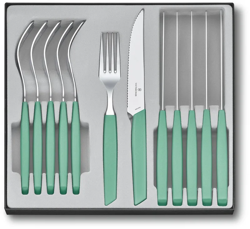 Bestekset Swiss Modern - 12-delig - Pastel - RVS/PP by Victorinox in Green – product photo