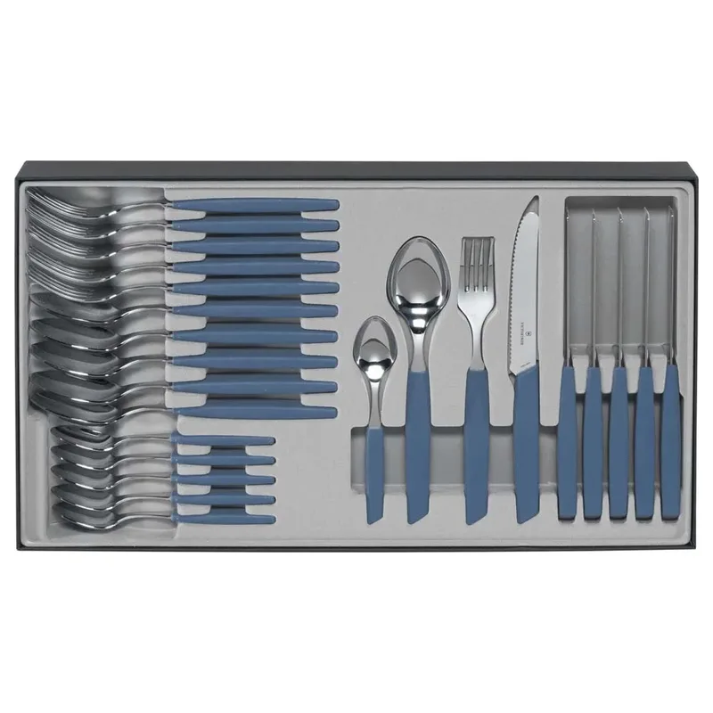 Bestekset Swiss Modern - 24-delig - Pastel - RVS/PP fra Victorinox i Blå – produktbillede 3 af 3