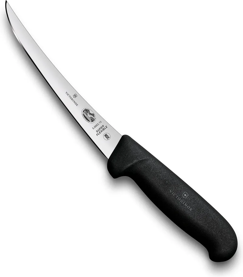 Fibrox uitbeenmes 15cm krom model semi flex von Victorinox in Schwarz – Produktfoto