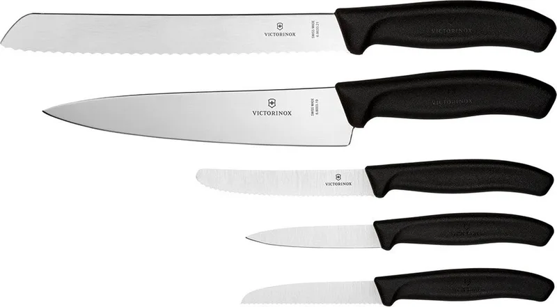 Keukenset Messenset - 5-delig - RVS Lemmet - Kunststof Heft von Victorinox in Schwarz – Produktfoto