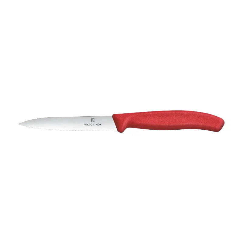 Swiss Classic 10 cm Gemüsemesser mit Wellenschliff und spitzer Klinge, Violett by Victorinox – product photo