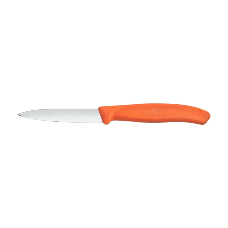 Swiss Classic 8 cm Oranges Schälmesser mit gerader Klinge und spitzer Spitze by Victorinox – product photo
