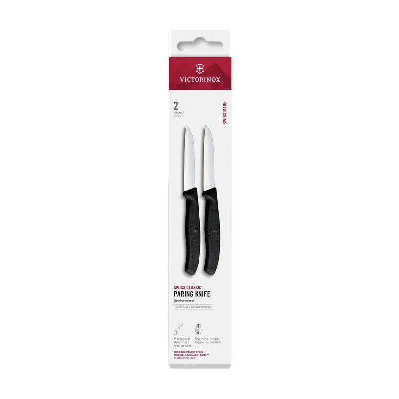 Swiss Classic Gemüsemesser, 2-teilig, 8 cm, gerade, Schwarz, Schachtel by Victorinox – product photo