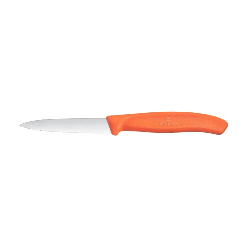 Swiss Classic Gemüsemesser, 8 cm, Wellenschliff, gerade Spitze, Orange van Victorinox – productfoto