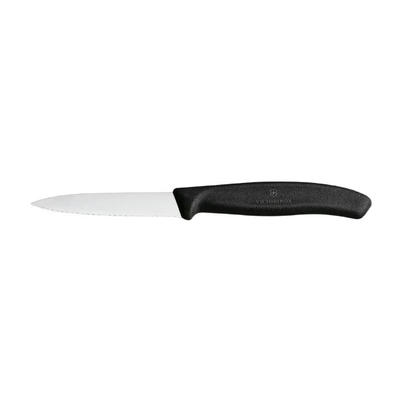 Swiss Classic Gemüsemesser, 8 cm, Wellenschliff, Schwarz by Victorinox – product photo