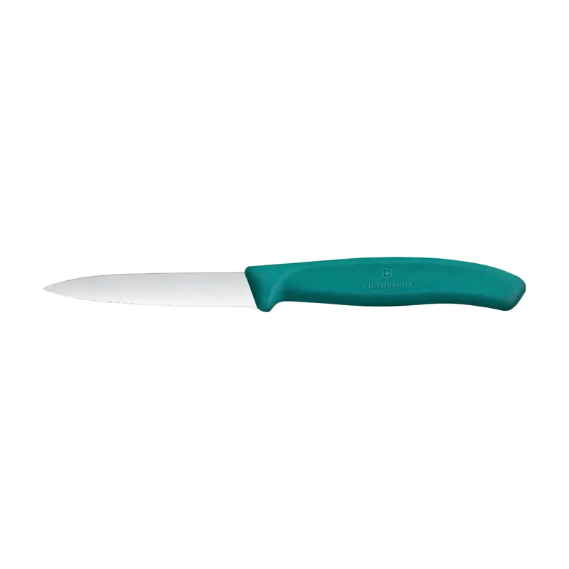 Swiss Classic Gemüsemesser, 8 cm, Wellenschliff, spitze Spitze, Grün by Victorinox – product photo