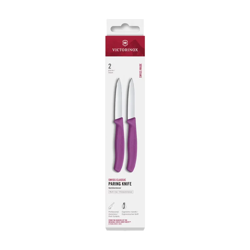 Swiss Classic Gemüsemesser-Set 2 Stück. 8 cm gerade Violett Box by Victorinox – product photo