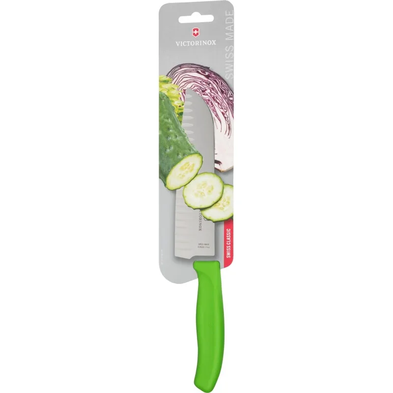Swiss Classic Serie Allzweck-Küchenmesser Santoku-Messer - 17 cm - Grün van Victorinox – productfoto