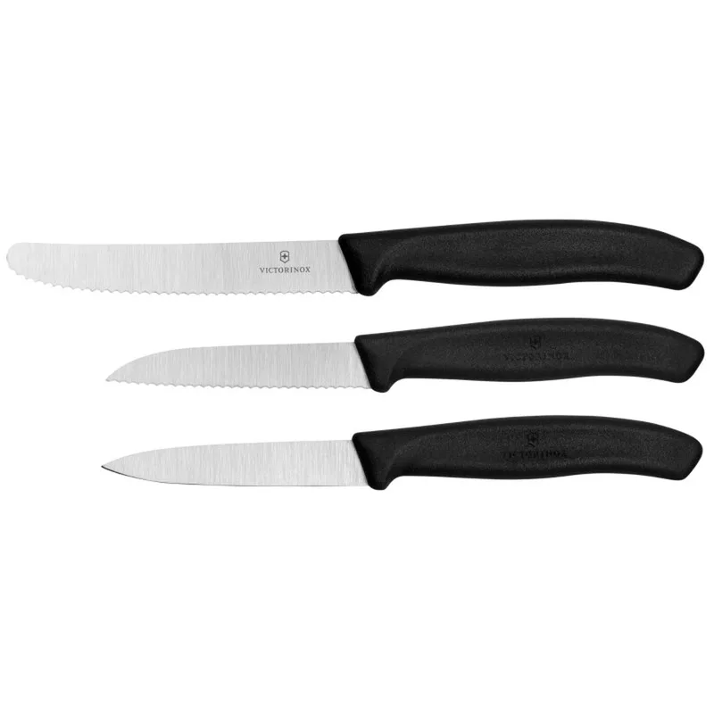Swiss Classic Serie Schälmesser & Wellenschliffmesser Universalküchenmesser-Set - 3-teilig - schwarz van Victorinox – productfoto