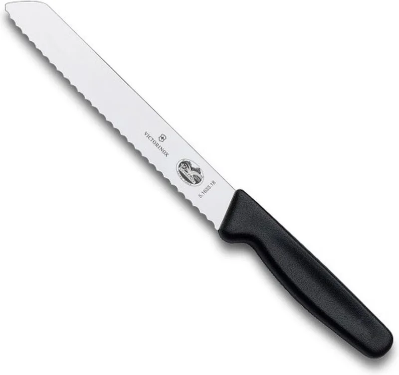 Swiss Modern Broodmes - 22cm - RVS/PP Kunststof de Victorinox en Noir – photo produit