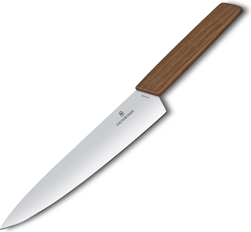 Swiss Modern Koksmes - 22cm - RVS/Walnoot Hout - Giftbox von Victorinox in Walnoot – Produktfoto
