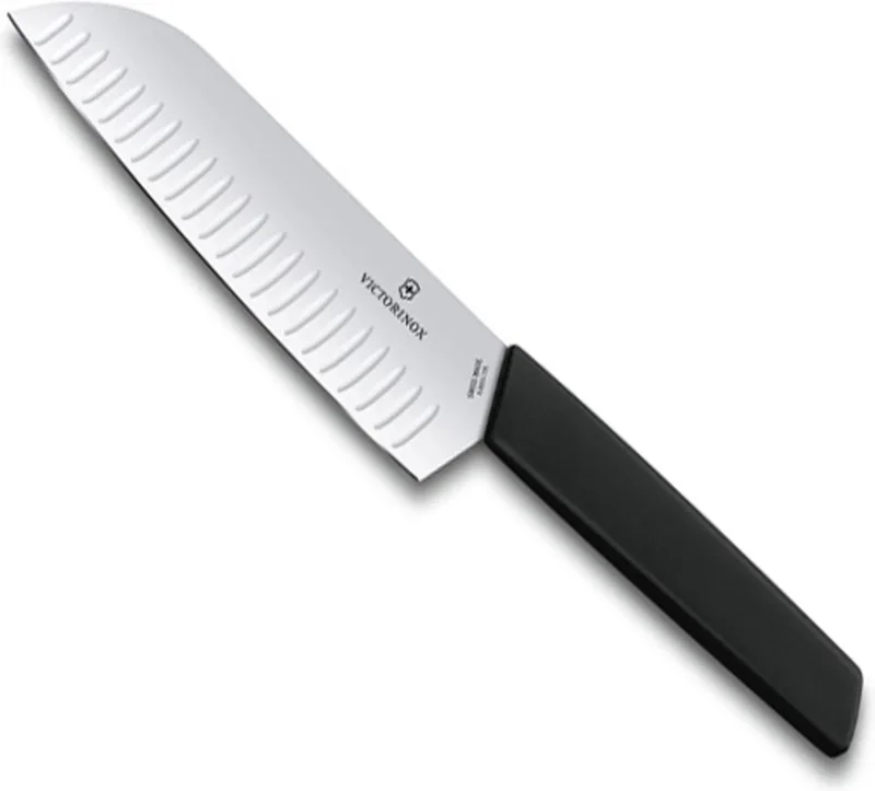Swiss Modern Santokumes 17cm - Kuiltjes de Victorinox en Noir – photo produit