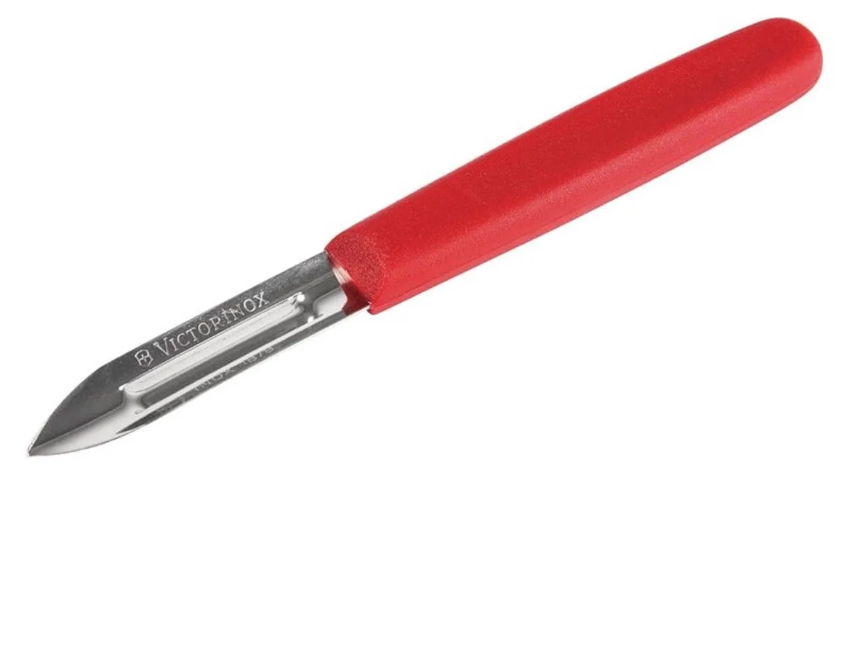 SwissClassic dunschiller 6cm dubbele snede van Victorinox in Rood – productfoto