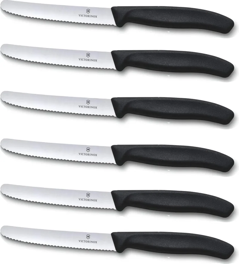 Tafelmes 6 stuks krom heft de Victorinox en Noir – photo produit 1 sur 2