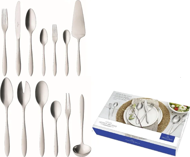 Arthur Bestekset - 68 delig - Geborsteld RVS de Villeroy & Boch en Argent – photo produit