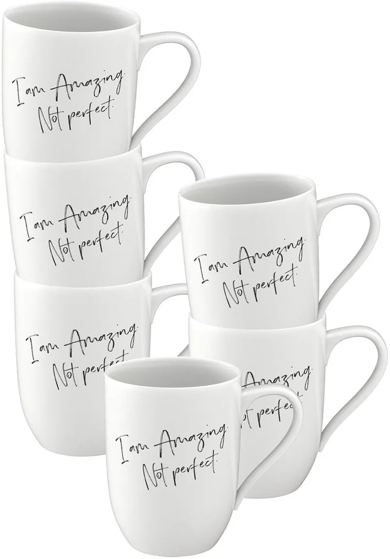 Becher 'Amazing. Not Perfect.' Statement 290 ml Set van 6 by Villeroy & Boch in Wit-gekleurd – product photo