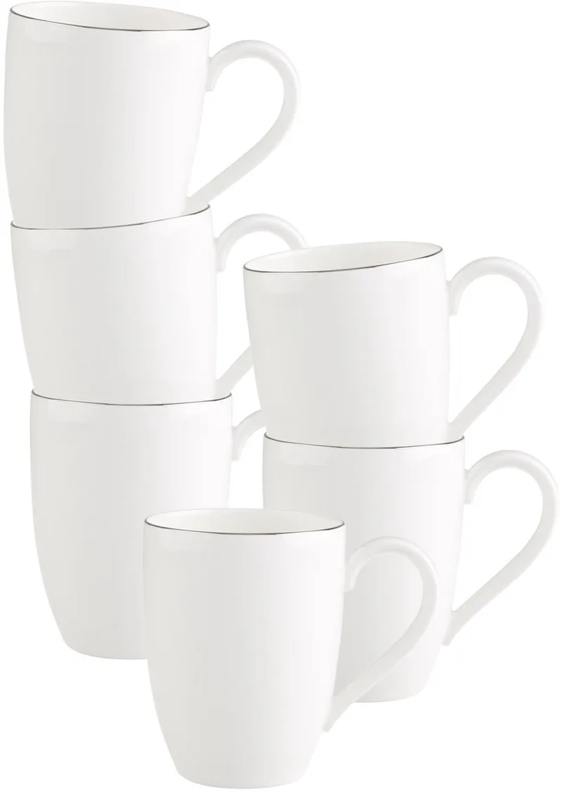 Becher mit Henkel Anmut Platinum No. 1 300 ml Set van 6 von Villeroy & Boch in Wit-gekleurd – Produktfoto
