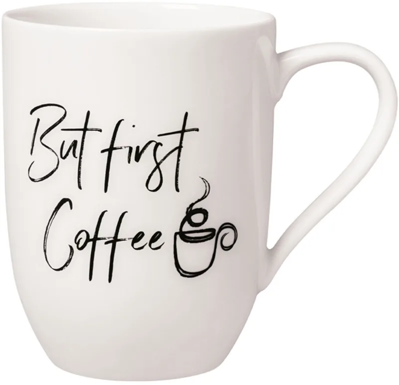 Becher mit Henkel 'But first Coffee' Statement 290 ml by Villeroy & Boch in Wit-gekleurd – product photo