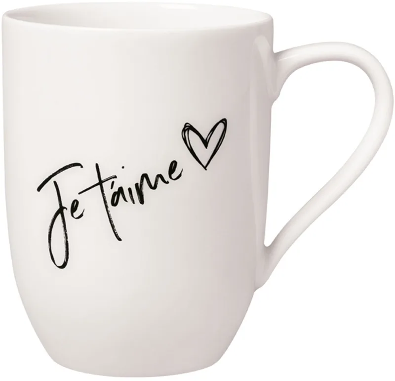 Becher mit Henkel 'Je t'aime' Becher Liebe Statement 290 ml von Villeroy & Boch in Wit-gekleurd – Produktfoto