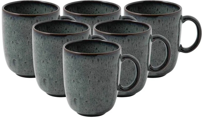 Becher mit Henkel Lave 400 ml Set van 6 by Villeroy & Boch in Grey – product photo
