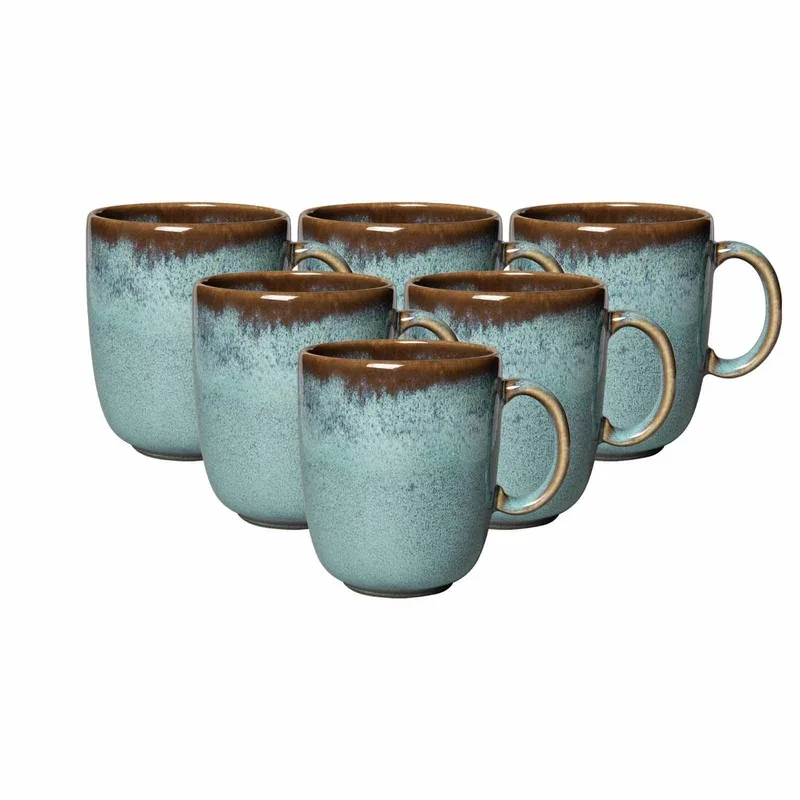 Becher mit Henkel Lave 400 ml Set van 6 by Villeroy & Boch in Light blue – product photo