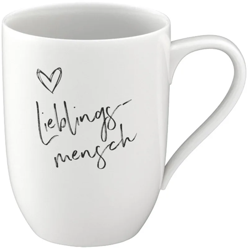 Becher mit Henkel 'Lieblingsmensch' Statement 290 ml von Villeroy & Boch in Wit-gekleurd – Produktfoto