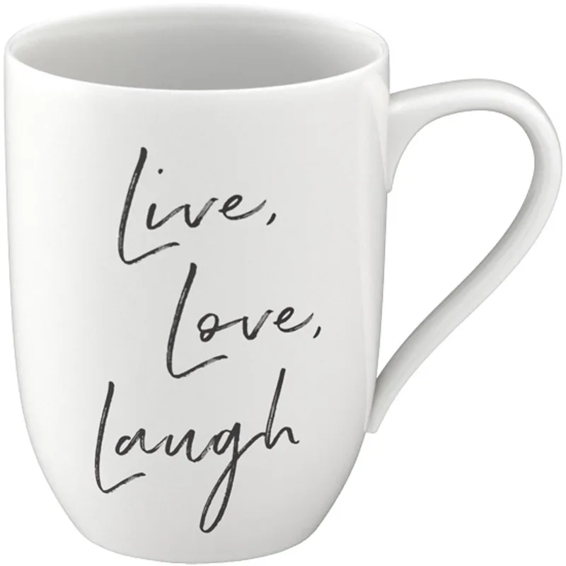 Becher mit Henkel 'Live Love Laugh' Statement 290 ml von Villeroy & Boch in Wit-gekleurd – Produktfoto