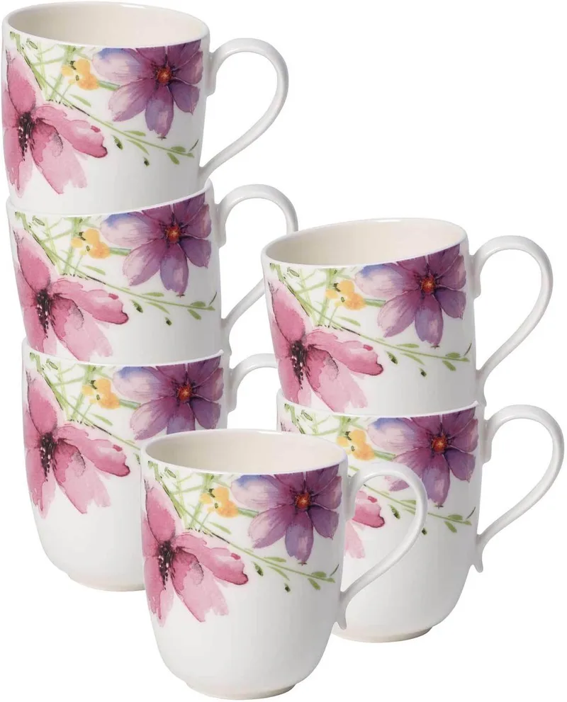 Becher mit Henkel Mariefleur Tea 430 ml Set van 6 by Villeroy & Boch in Gekleurd – product photo