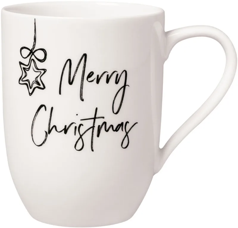 Becher mit Henkel 'Merry Christmas' Statement 290 ml by Villeroy & Boch in Wit-gekleurd – product photo