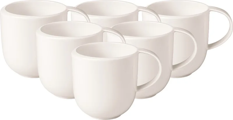 Becher mit Henkel NewMoon 390 ml Set van 6 de Villeroy & Boch en Wit-gekleurd – photo produit