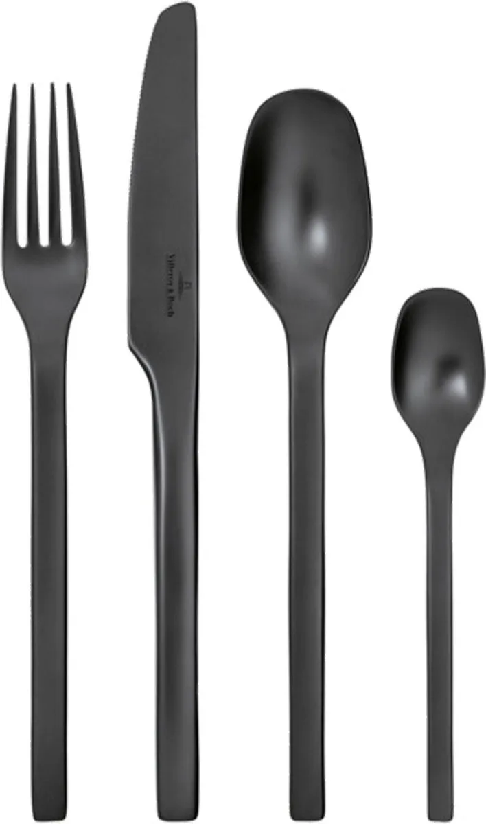 Bestekset Manufacture Rock - 16-delig by Villeroy & Boch in Black – product photo