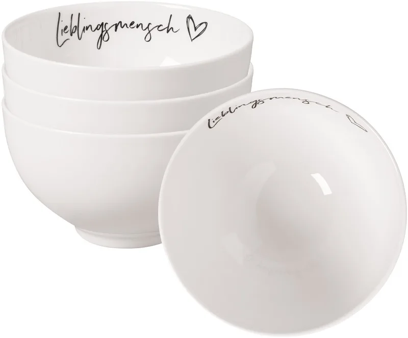 Bols Lieblingsmensch Statement ø 13,8 cm Set van 4 by Villeroy & Boch in Wit-gekleurd – product photo