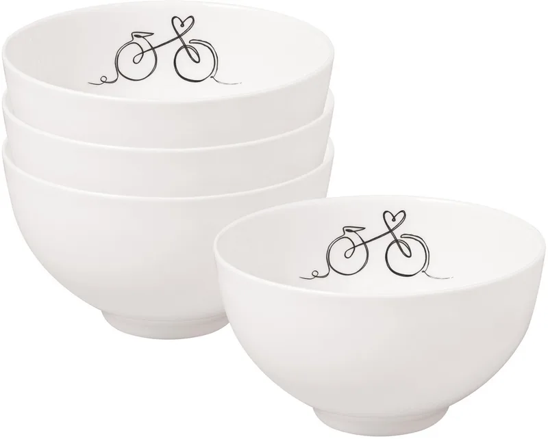 Bols Statement Lines ø 13,8 cm Set van 4 by Villeroy & Boch in Wit-gekleurd – product photo