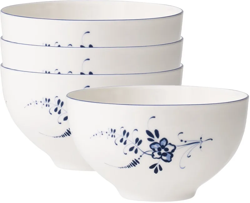Bols Vieux Luxembourg ø 13,8 cm Set van 4 fra Villeroy & Boch i Wit-blauw – produktbillede