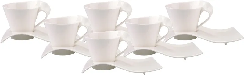 Café au lait Tasse mit Unterteller NewWave Caffè 260 ml Set van 6 van Villeroy & Boch in Wit-gekleurd – productfoto
