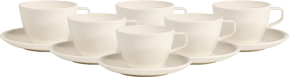 Café au Lait-Tassen mit Untertassen Artesano Original 260 ml Set van 6 van Villeroy & Boch in Wit-gekleurd – productfoto