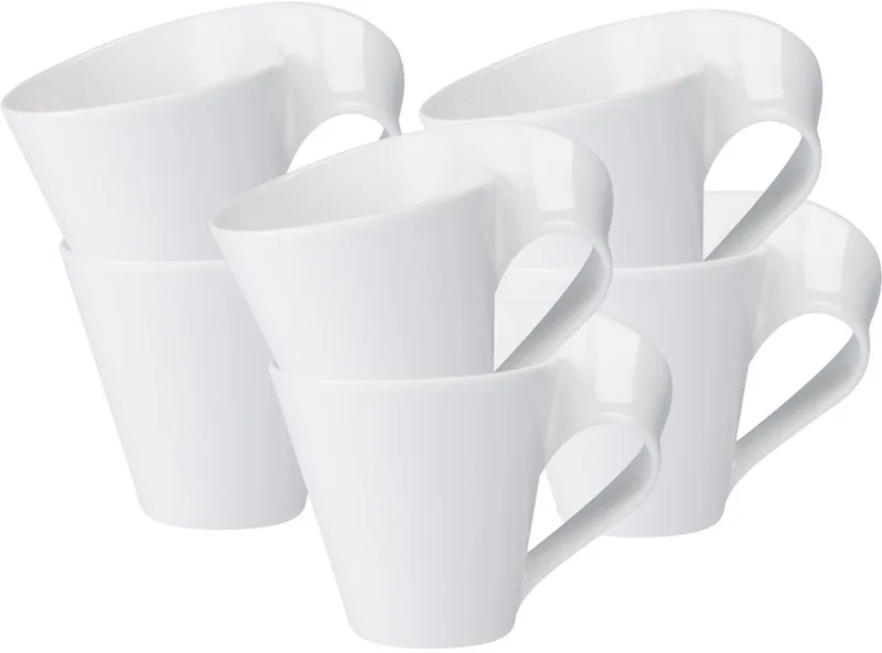 Caffè Becher mit Henkel NewWave 250 ml Set van 6 by Villeroy & Boch in Wit-gekleurd – product photo
