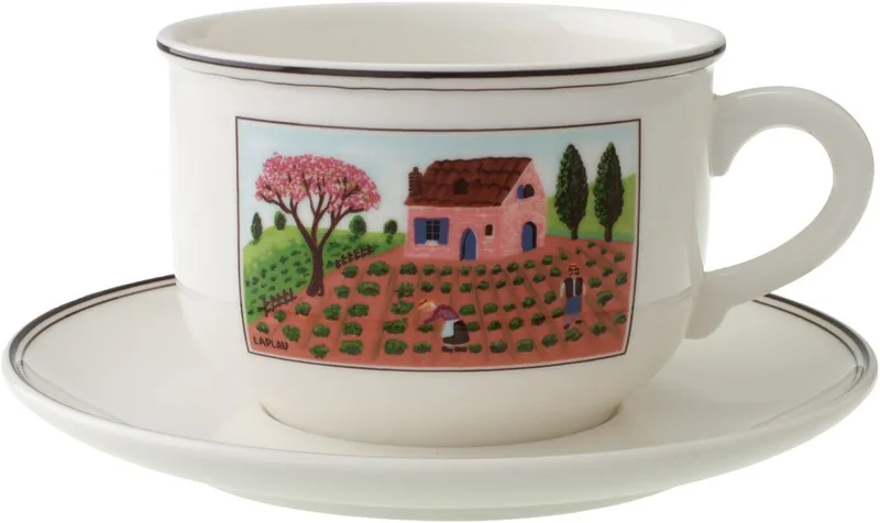 Cappuccinotasse mit Untertasse Design Naif 330 ml de Villeroy & Boch en Gekleurd – photo produit